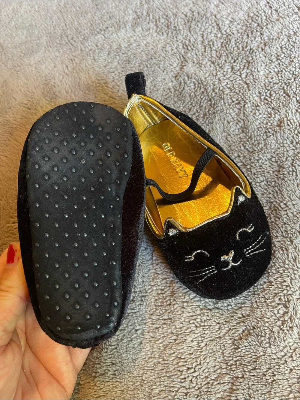 Old Navy Black and Gold Cat Ballet Flats for Kids